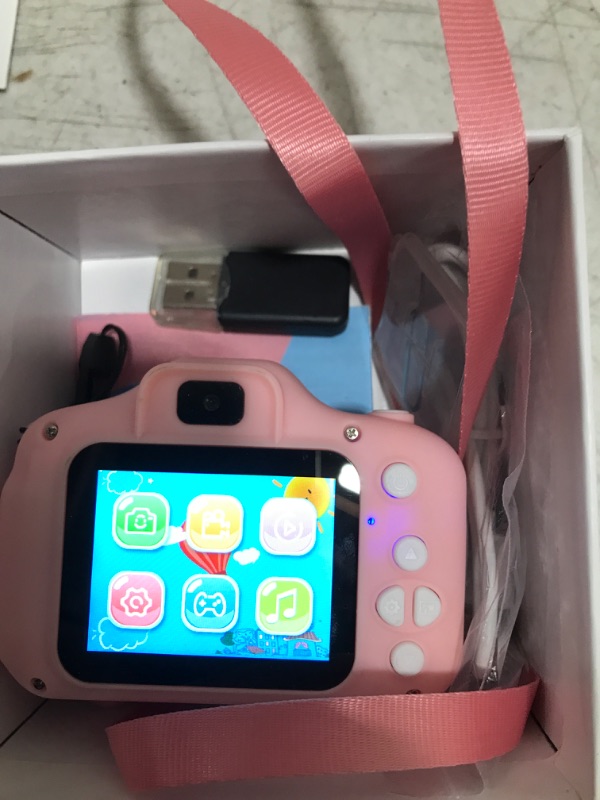 Photo 2 of Dylanto Upgrade Kids Selfie Camera, Christmas Birthday Gifts for Girls Age 3-9, HD Digital Video Cameras for Toddler, Portable Toy with 32GB SD Card (Pink