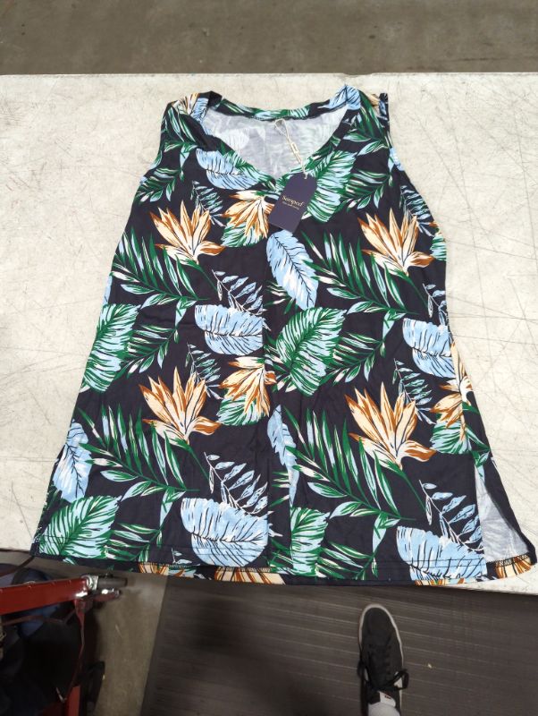 Photo 2 of "NEW STILL HAS TAG" 
SAMPEEL Womens Tank Tops V Neck T Shirts Sleeveless Tops Floral Side Split Tanks - L