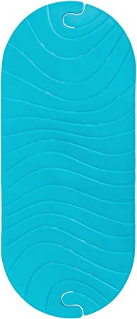 Photo 1 of 
Boon RIPPLE Textured Non Slip Baby Bath Tub Mat with Hanging Hook and Drain Holes, Blue