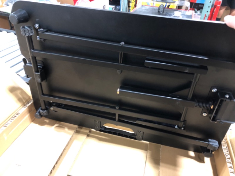 Photo 3 of Height Adjustable Standing Desk Converter, Standing Desk Converter,Sit-Stand Desk Riser with Gas Spring Riser Table for Standing or Sitting Fully Assembled