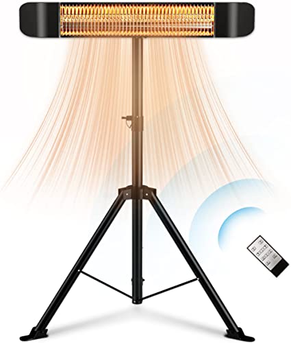 Photo 1 of MAXOAK Infrared Patio Heater 1500W Electric Space Heater, Outdoor&Indoor Heater,IP65,Tip-over Protection,Remote Control,Stand/Wall/Ceiling Mounted for Bedroom,Balcony,Courtyard, Garage
