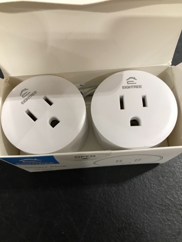 Photo 2 of  Smart Mini Plug Compatible with Alexa and Google Home, WiFi Outlet Socket Remote Control with Timer Function, Only Supports 2.4GHz Network, No Hub Required, ETL FCC Listed (2 Pack), White
STOCK PHOTO SIMILAR TO ITEM

