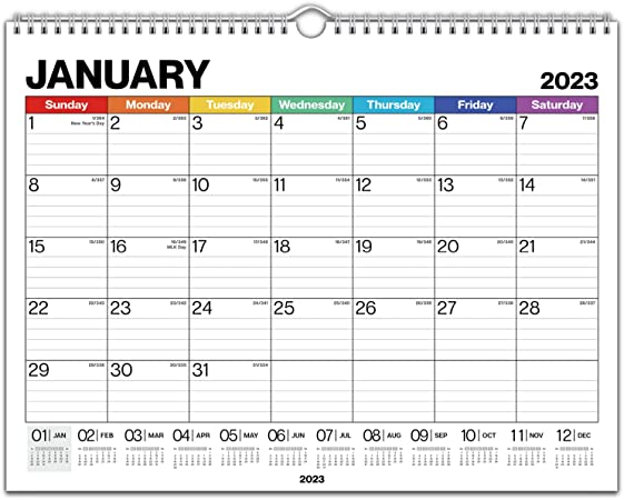 Photo 1 of Dunwell 12x15 Wall Calendar 2023 2024 - (Colorful) Use to June 2024, Large 2023-24 Wall Calendar, Lined Monthly Calendar, 12 x 15 Hanging Calendar for Home or Office
