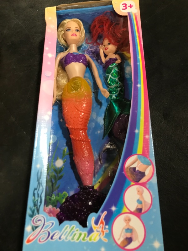 Photo 2 of BETTINA Mermaid Princess Doll with Little Mermaid Doll & Accessories, Mermaid Toys Princess Birthday Gifts, Girls Toys Aged 3 4 5 6 7 Years Olds, Yellow 