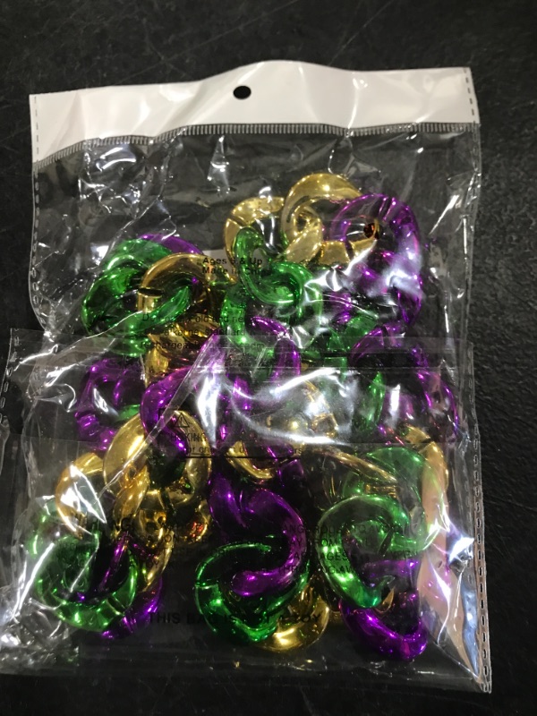 Photo 1 of Jumbo 36 Chain Necklace Party Favors (Purple/Green/Gold) Mardi Gras Party Favor