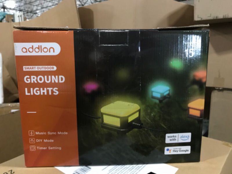 Photo 1 of addlon Outdoor Ground Lights, 48ft Multicolor Smart Pathway Lights, 15Pack IP65 Waterproof Smart Landscape Lighting, App Control Walkway Lights with 8 Scene Modes Patio Light for Yard Garden
