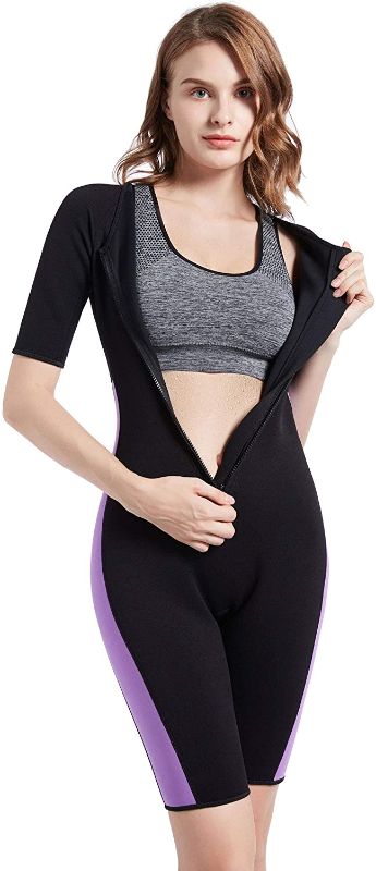 Photo 1 of Bakerdani Women Sauna Neoprene Sweat Workout Fitness Waist Trainer Hot Slimming Suit Sleeve Bodysuit 
SIZE XL