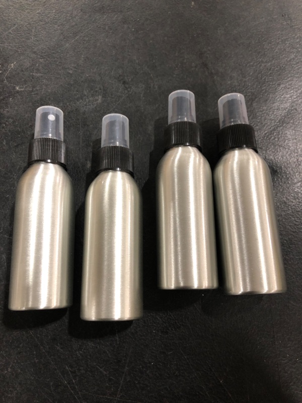 Photo 1 of (4) 4OZ ALUMIMUM FINE MIST SPRAY BOTTLES