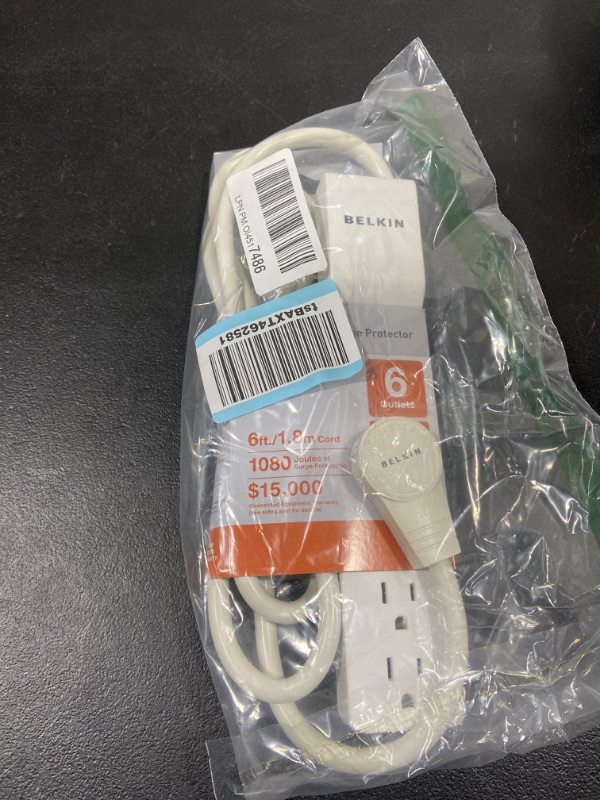 Photo 1 of BELKIN 6' 6 Outlets 720 Joules Home/office Surge Protector