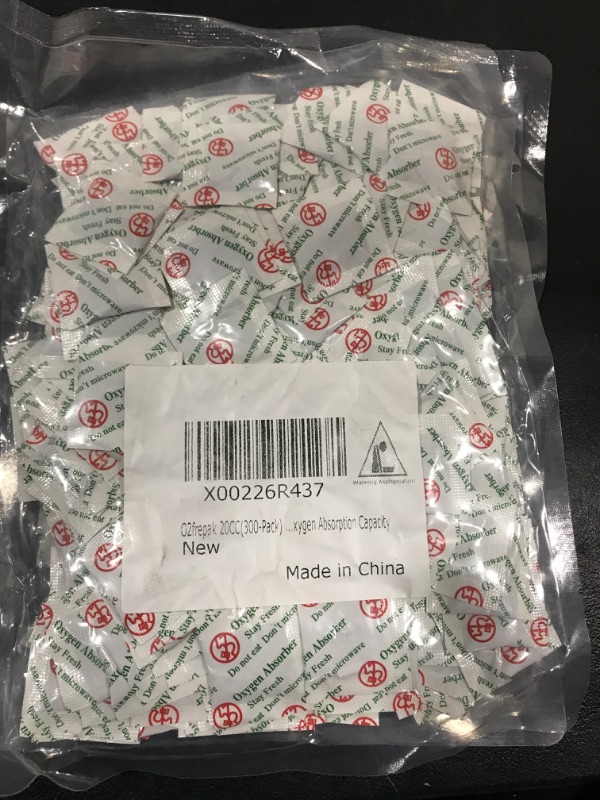 Photo 1 of (300-Pack) Food Grade Oxygen Absorbers Packets for Home Made Jerky and Long Term Food Storage, Stored in Vacuum Bag and 3 times Oxygen Absorption Capacity