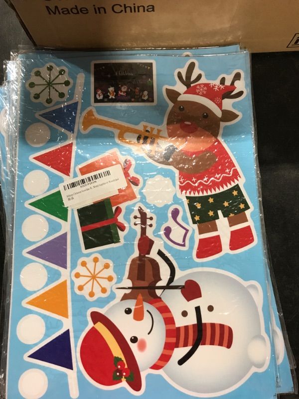 Photo 2 of 8 Sheets Christmas Snowflake Window Clings Sticker 