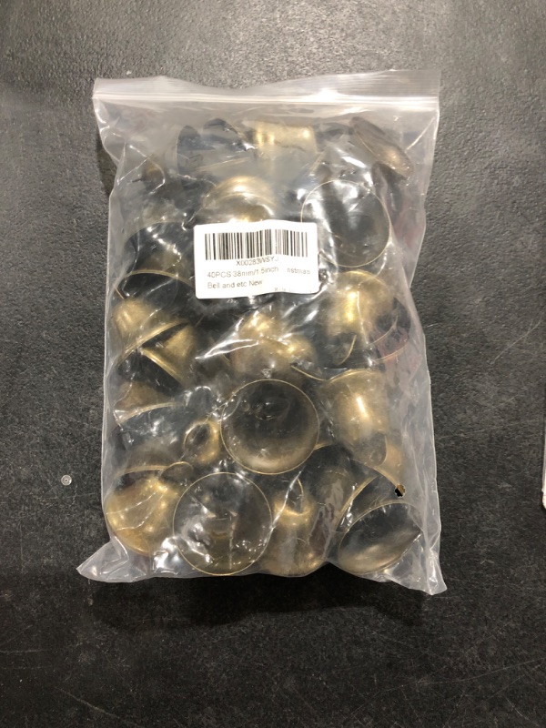 Photo 2 of 40PCS 38mm/1.5inch Vintage Bronze Jingle Bells for Dog Potty Training, Housebreaking, Making Wind Chimes,Christmas Bell and etc 