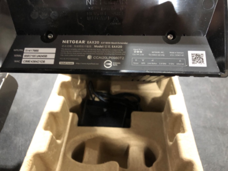 Photo 3 of NETGEAR WiFi 6 Mesh Range Extender (EAX20) - Add up to 1,500 sq. ft. and 20+ devices with AX1800 Dual-Band Wireless Signal Booster & Repeater (up to 1.8Gbps speed), plus Smart Roaming 1.8 Gbps, WiFi 6 | Tower