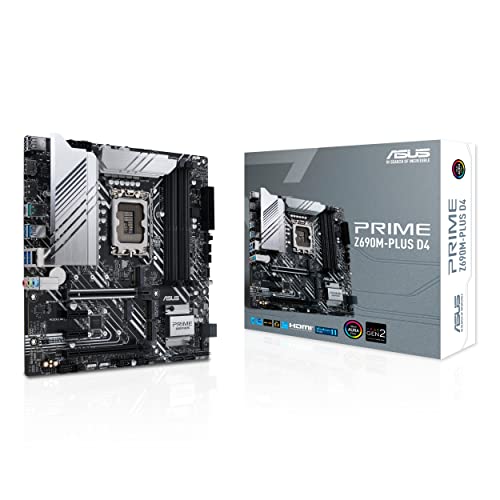 Photo 1 of ASUS Prime Z690M-Plus D4 LGA 1700(Intel 12th Gen) MicroATX Motherboard (PCIe 5.0 DDR4 10+1 Power Stages 3x M.2 1Gb LAN USB 3.2 Gen 2x2 Type-C Front US
