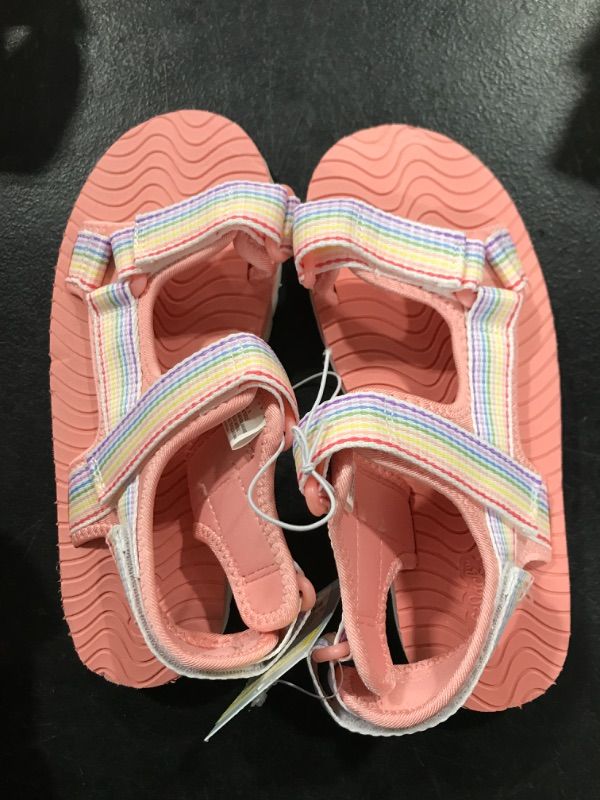 Photo 1 of Girl’s Cat & Jack Pink Rainbow Strap Play School Water Sports, Sandals 4