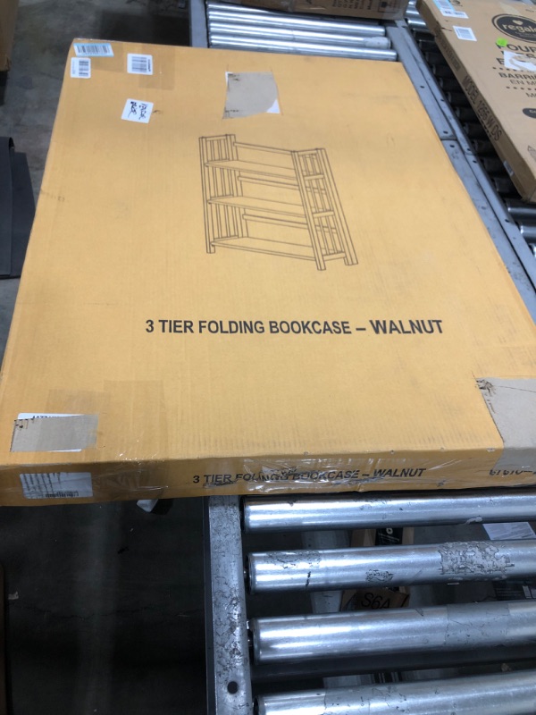 Photo 1 of 3 TIER FOLDING BOOKCASE - WALNUT 