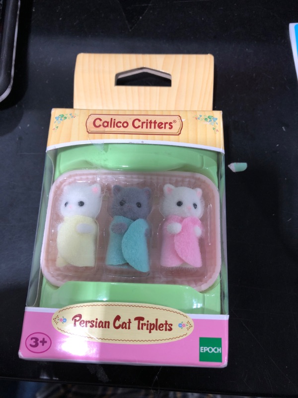 Photo 2 of Calico Critters, Persian Cat Triplets, Dolls, Dollhouse Figures, Collectible Toys; Figures and Cradled Accessory Included