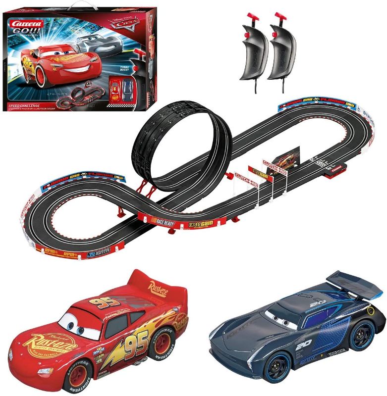 Photo 1 of Carrera GO 62476 Disney Pixar Cars Speed Challenge Electric Slot Car Racing Track Set 1:43 Scale
