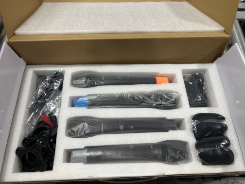 Photo 1 of ZERFUN 4-Channel UHF Wireless Microphone System, Metal Handheld Wireless Microphones Cordless Mics Professional for Karaoke Singing Church Events, 200 Adjustable Frequency(S10)