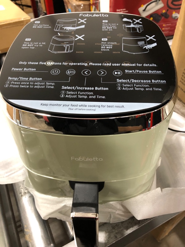 Photo 2 of Air Fryers 4 Qt, Fabuletta 9 Customizable Smart Cooking Programs Compact Air Fryer, Shake Reminder, 450°F Digital Airfryer,Tempered Glass Display, Dishwasher-Safe & Nonstick, Fit for 2-4 People Sage Green