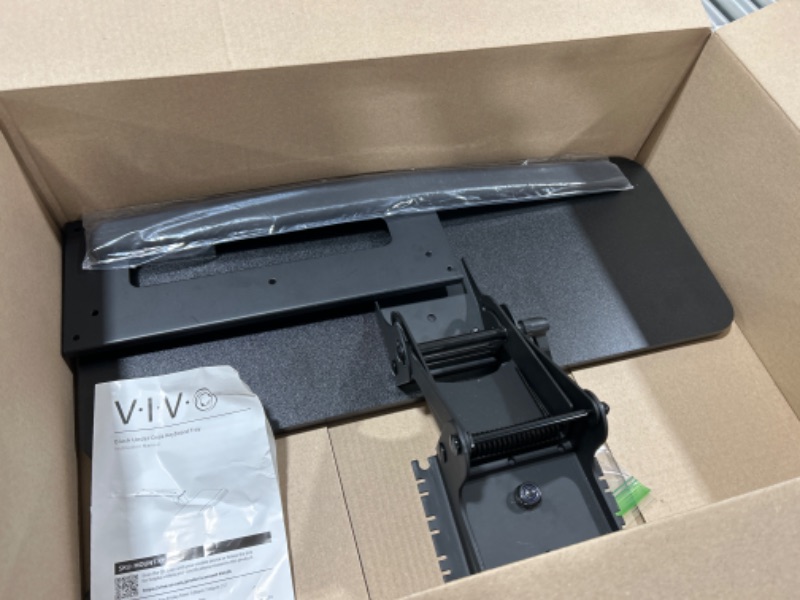 Photo 2 of VIVO Adjustable Computer Keyboard & Mouse Platform Tray Ergonomic Under Table Desk Mount Drawer Underdesk Shelf (MOUNT-KB03B) Black