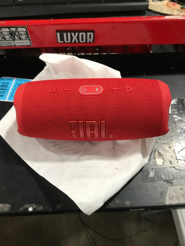 Photo 2 of JBL CHARGE 5 - Portable Bluetooth Speaker with IP67 Waterproof and USB Charge out - Red
CHARGER NOT INCLUDED
