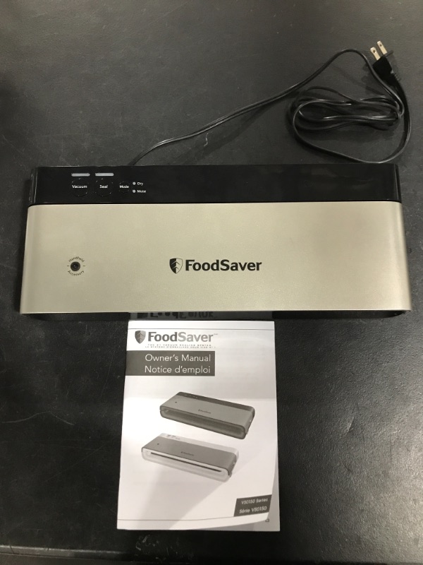 Photo 2 of FoodSaver VS0150 PowerVac Compact Vacuum Sealing Machine, Vertical Vacuum Sealer Storage, Black
