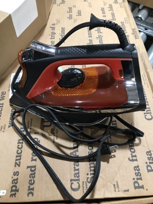 Photo 2 of Rowenta Access Steam Iron, Stainless Steel Soleplate, 300 microsteam holes, 1700 watts, Black/Red
