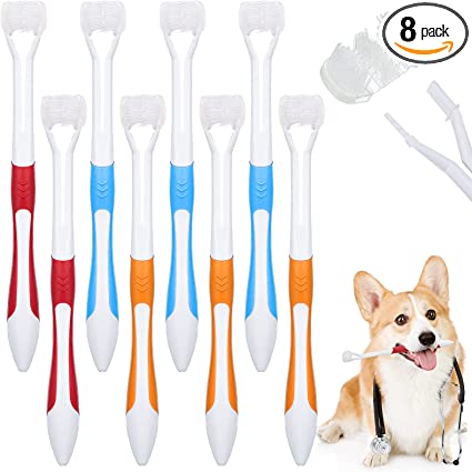 Photo 1 of 
8 Pcs 3 Sided Dog Toothbrush Small Dog Tooth Brushing Kit for Large Dogs Puppy Soft Dog Tooth Brush Cat Toothbrush for Dogs Cat Teeth Cleaning Dental Bad Breath Tartar Remover Pet Care Essentials
