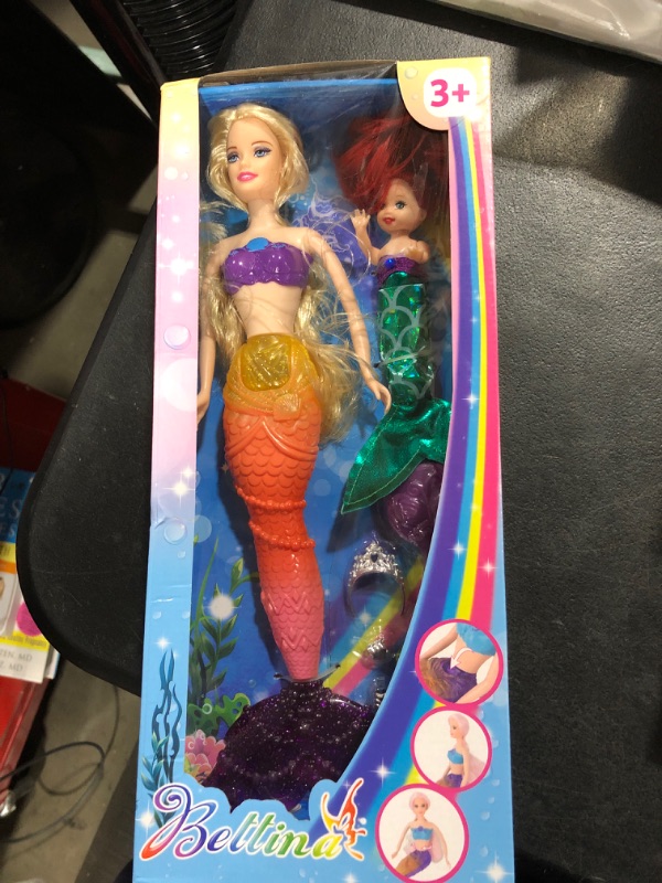 Photo 2 of BETTINA Mermaid Princess Doll with Little Mermaid Doll & Accessories, Mermaid Toys Princess Birthday Gifts, Girls Toys Aged 3 4 5 6 7 Years Olds, Yellow Gold Hair