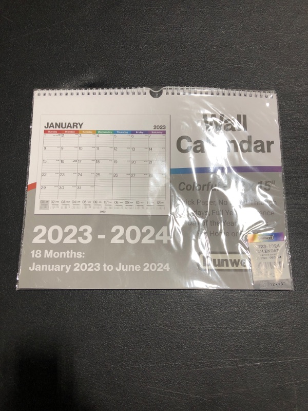 Photo 1 of 2023-2024 WALL CALENDAR, COLORFUL 12 x 15 INCH. 