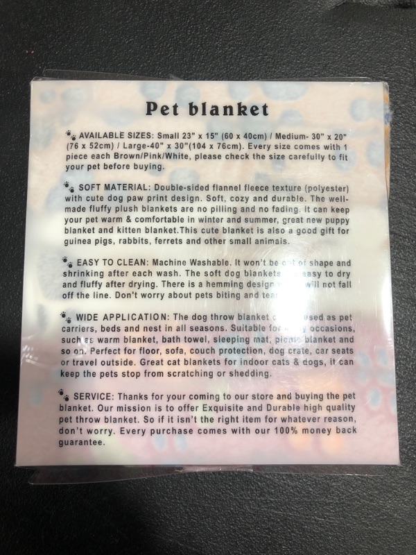 Photo 2 of 3 PACK PET BLANKETS. DOG & CAT. 30 x 20 INCH. NEW!