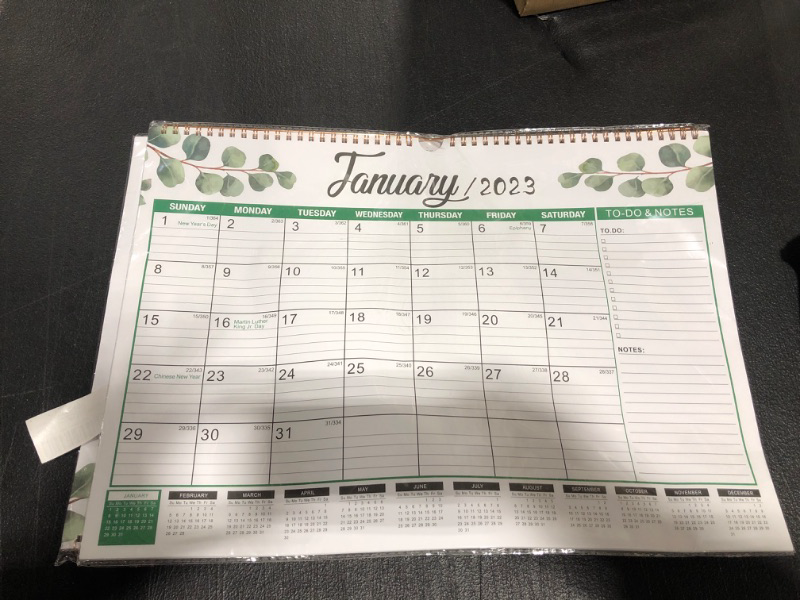 Photo 2 of Lvesunny 2023 Wall Calendar?jan. 2023 - Jun. 2024 Big Calendars 17.72' *12' Spiral Binding Can Be Written Perfect For Home, School And Office Organization (Green)