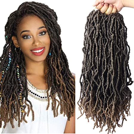 Photo 1 of 7 Packs New Faux Locs Crochet Braids Hair 18 inch Synthetic Fiber Natural Soft Goddess Faux Locs Crochet Long Hair Extensions M27#
