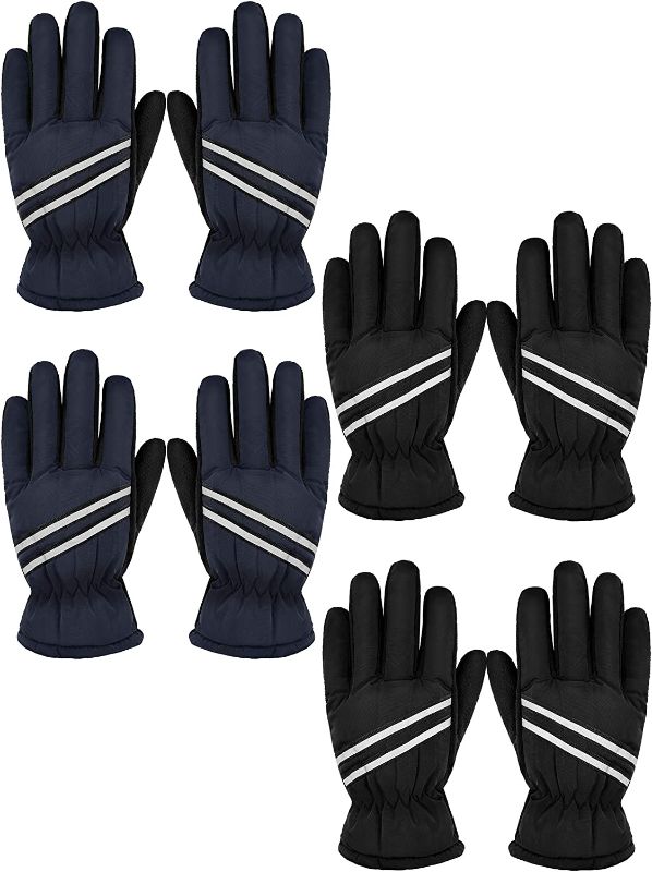 Photo 1 of 4 Pairs Kids Cycling Gloves, Mountain Bicycle Gloves Warm Child Sport Ski Gloves Toddler Fishing Gloves for Outdoor Sport Climbing Riding Football ---10-14 years 