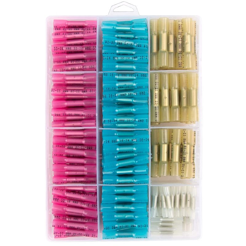 Photo 1 of 350pcs Terminals Heat Shrink Butt Connectors Kit innhom Butt Splice Marine Electrical Wire Connectors Waterproof Automotive Wire Crimp Terminals 