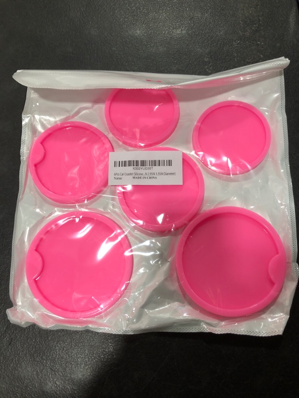 Photo 2 of 6Pcs Resin Coaster Molds Silicone Mold for Epoxy Coaster Mold Silicone Coaster Tray Molds Round Keychain Pendant Craft Mold for DIY Cup Mats Home Decoration (Pink 2.55In 2.95In 3.35In Diameter) 