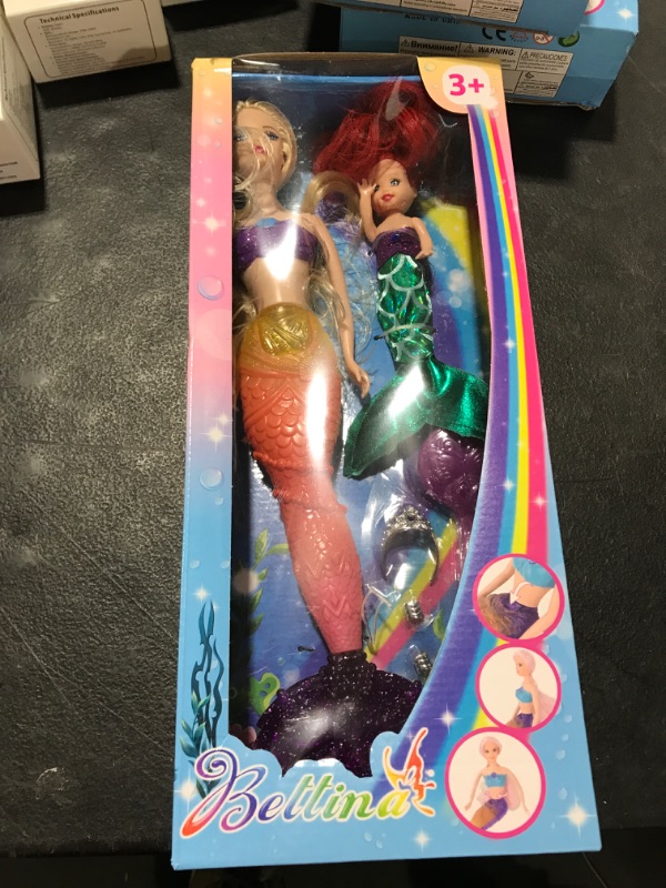 Photo 2 of BETTINA Mermaid Princess Doll with Little Mermaid Doll & Accessories, Mermaid Toys Princess Birthday Gifts, Girls Toys Aged 3 4 5 6 7 Years Olds, Yellow
