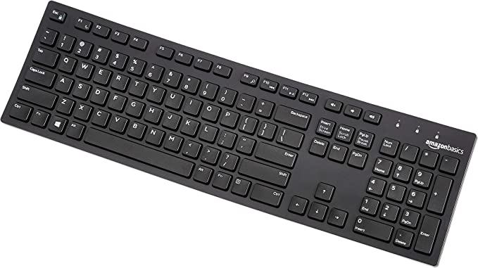 Photo 1 of Amazon Basics Low-Profile Wired USB Keyboard with US Layout (QWERTY), Matte Black 