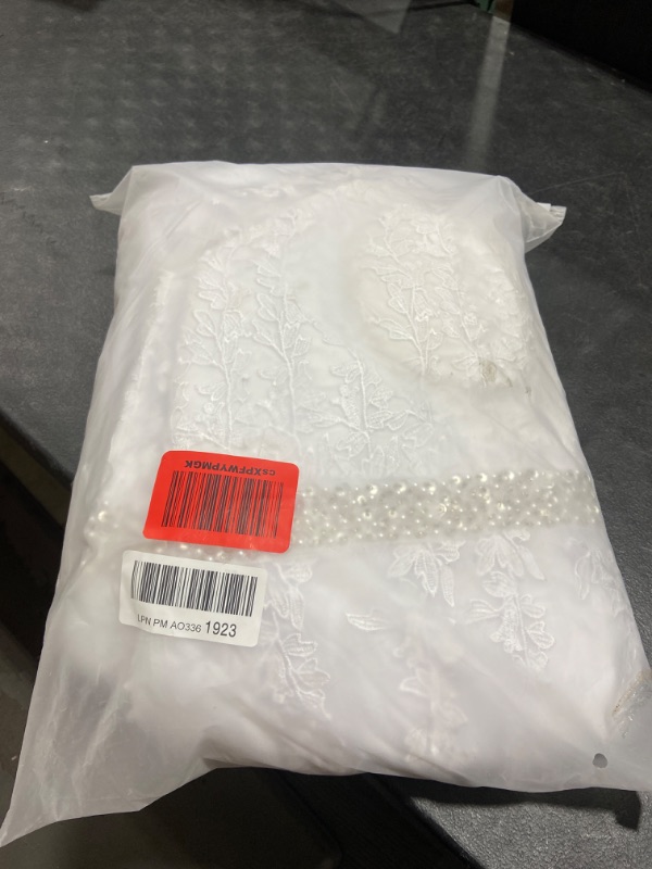 Photo 2 of Abaowedding Women's Wedding Dress for Bride Lace Applique Evening Dress V Neck Straps Ball Gowns White 22 Plus