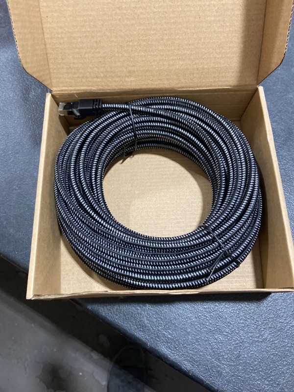 Photo 2 of Amazon Basics Braided RJ45 Cat-7 Gigabit Ethernet Patch Internet Cable - 50 Feet 50-Foot