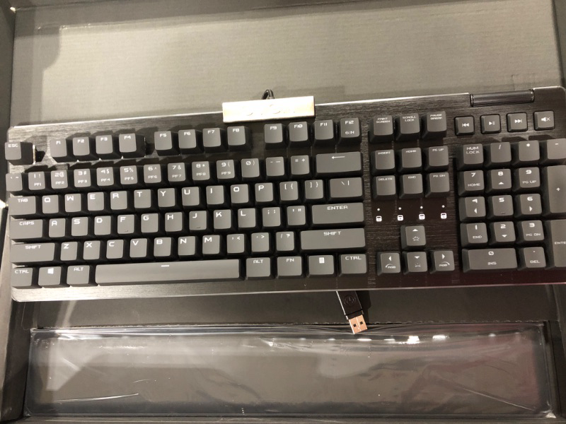 Photo 2 of EVGA Z15 RGB Gaming Keyboard, RGB Backlit LED, Hotswappable Mechanical Kaihl Speed Bronze Switches (Clicky), 822-W1-15US-KR