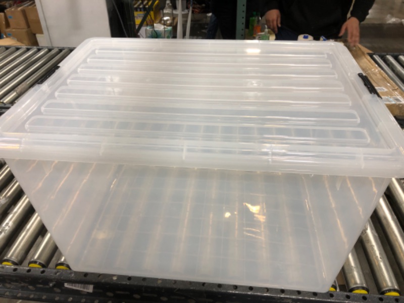 Photo 1 of 28" X 20" X 16" STARGE TOTE WITH LID-CLEAR