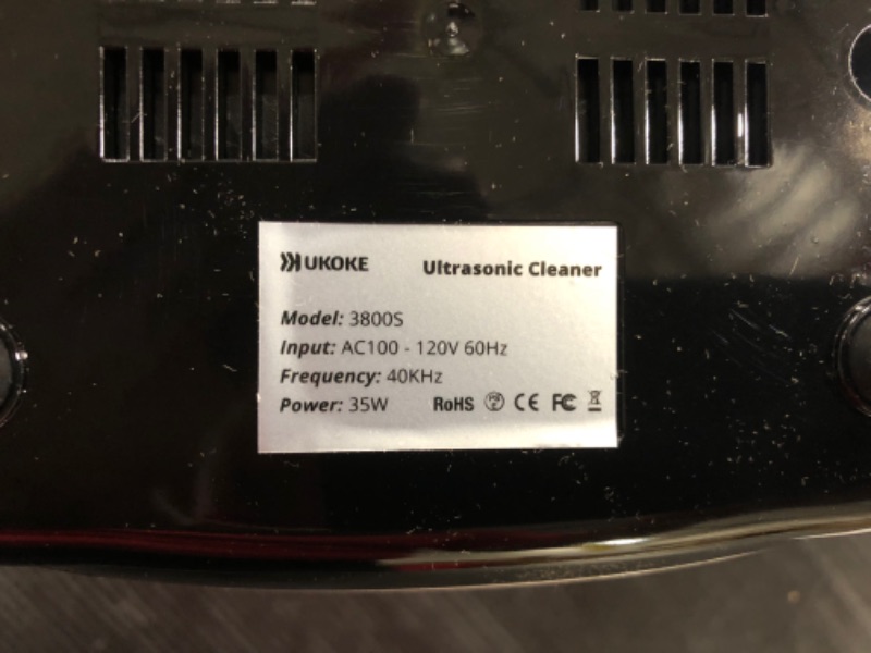 Photo 1 of UKOKE 3800S, Professional Jewelry Timer, Portable Household Ultrasonic Cleaning Machine, Eyeglasses Denture Cleaner, 0.6 L, Silver Silver Ultrasonic Cleaner