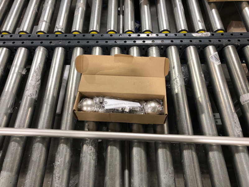 Photo 1 of Decopolitan Ball Single Telescoping Drapery Rod Set, 36 to 72-Inch ,Medium, Silver 36 to 72-Inch Silver