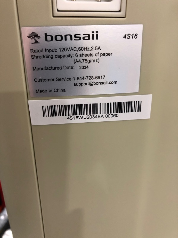 Photo 5 of Bonsaii Evershred Pro 6-8 Sheets Super Micro-Cut Paper Shredder, 60 Mins Non-Stop Running, P-5 High Security, Ultra-Quiet Home Office Shredder for Documents/Mails/CDs/Cards, 4.2 Gallons Pullout Bin P5-60 Mins