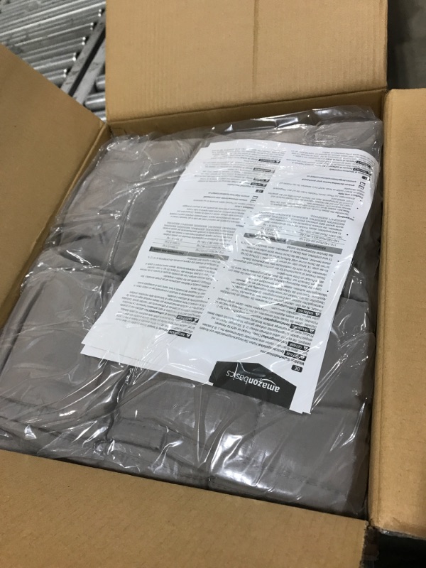 Photo 1 of amazon basics All-Season Cotton Weighted Blanket with Cover - Dark Grey, 12-Pound, 60 inch x 80 inch (Full/Queen)