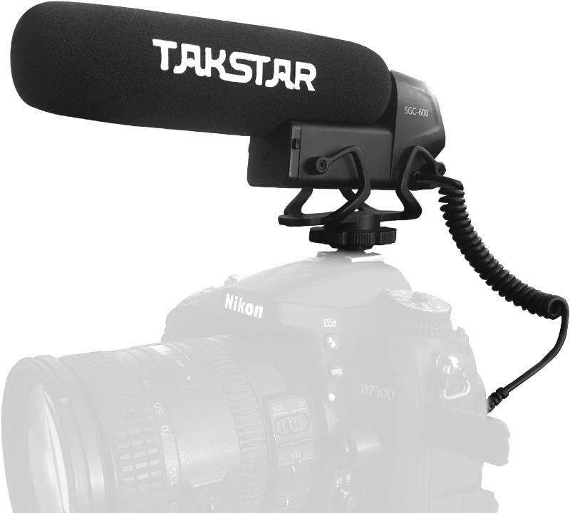 Photo 1 of TAKSTAR SGC-600 Camera Microphone, Universal Shotgun Microphone for iPhone, Android Phone, Canon/Nikon/Sony Camera&Camcorder, Video Mic with Shock Mount, Windscreen and 3.5mm Jack
