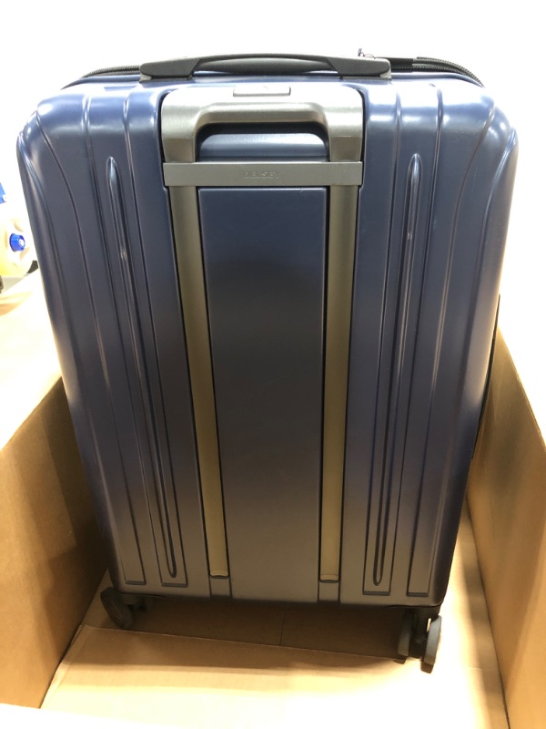 Photo 2 of DELSEY Paris Titanium Hardside Expandable Luggage with Spinner Wheels, Midnight Blue, Checked-Medium 25 Inch Checked-Medium 25 Inch Midnight Blue