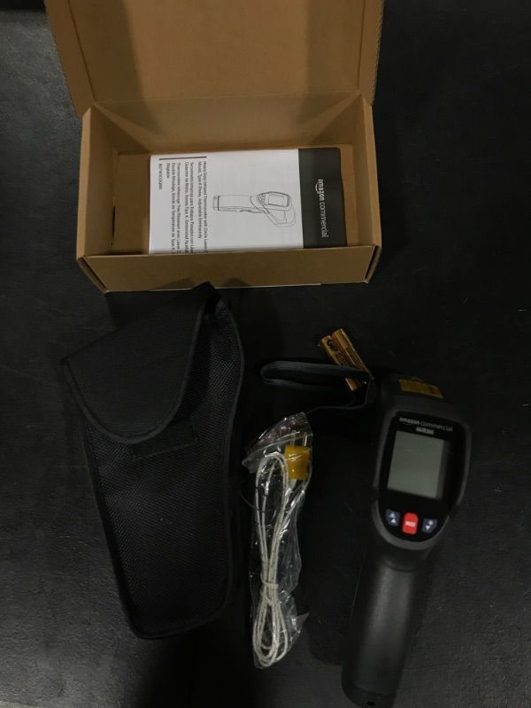 Photo 2 of AmazonCommercial Heavy Duty Infrared Thermometer with circle laser, Double mould, Type K Probe, Adjustable Emmissivity